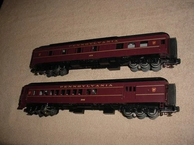 2-MTH LIGHTED PASSENGER  CARS - PRR  # 4478 + # 5048   0-ga. - Image 1 of 4