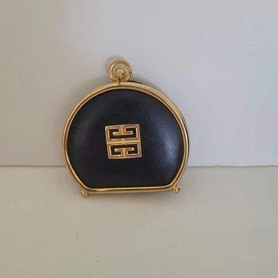 Bolsa de mão vintage GIVENCHY couro ouro troca de moeda pequena azul ouro - Imagem 1 de 4