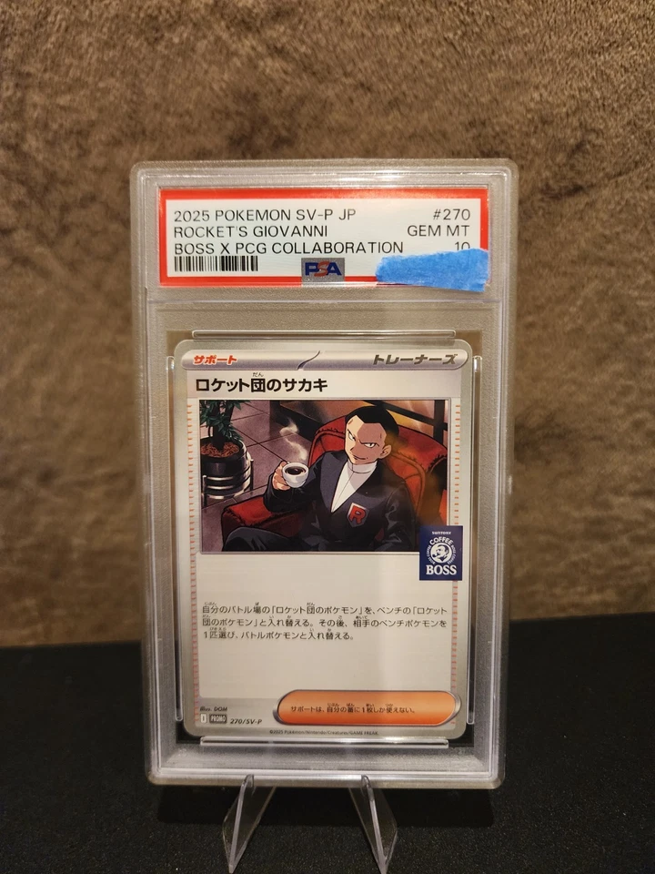 MINT PSA 10 Japan 2025 BOSS Coffee X Pokemon PROMO #270 Team Rocket's GIOVANNI - Image 1 of 1