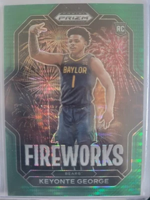 Keyonte George 2023 Prizm Draft Picks Fireworks Green Pulsar Rookie 25/25 - Image 1 of 2