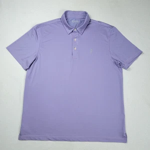 IZOD Golf Polo Shirt Men's Large Purple Check Casual Preppy Performance Stretch - Picture 1 of 11