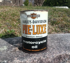 Vintage Harley Davidson Pre-Luxe Motorcycle Motor Oil Quart Can Sealed Full OEM - Picture 1 of 10