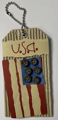 OLD GLORY "FRESH TAGS" HANDMADE GIFT TAGS(1pc) USA•Independents Day•Flag•America - Image 1 of 4