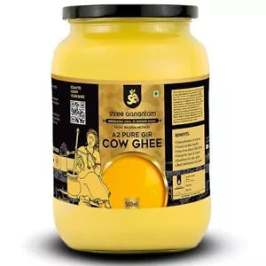 Shree Aanantam A2 Gir Cow Desi Ghee Made with Vedic Bilona Method Pure 1 Litre - Picture 1 of 7