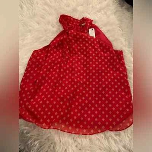 100% Silk Joie Red and Gold Halter Top Size XL Retails over $200 NWT - Picture 1 of 7