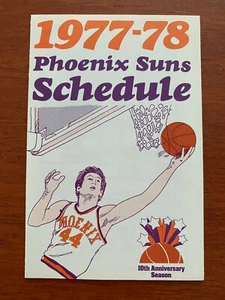 NBA 1977-78 PHOENIX SUNS Basketball Schedule KTAR BLUE CROSS 10th Anniversary - Picture 1 of 3