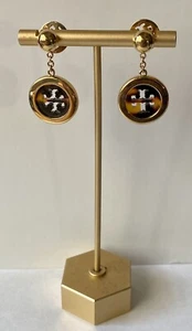 Tory Burch Pierced Dangle Lucite Tortoise Earrings ! super cute - Picture 1 of 3