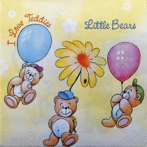 4 tovaglioli di carta decoupage e artigianato tavola orsetti 68 - Foto 1 di 2