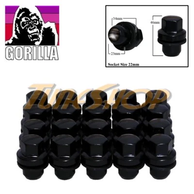 20 GORILLA RANGE ROVER 14x1.5 OEM OE STOCK FACTORY WHEELS RIM MAG LUG NUTS BLACK - Image 1 of 2