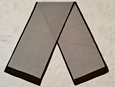 Bufanda Vintage Auténtico Arte Geométrico Marrón Blanco Larga Para Hombre Foto 1 de 3