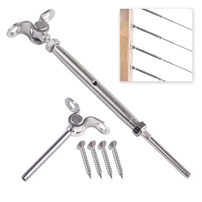 WFYB T316 Stainless Steel Deck Toggle Tensioner Set for Cable Railing- 1/8" Cable