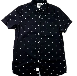 Kennington California Shirt All Over Print Peace Bird Black Button Up Medium - Picture 1 of 8