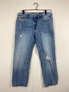 Vintage Tommy Hilfiger Denim Slim Jeans Mens 33x24 Worn Weathered Blue Skinny - Picture 1 of 23