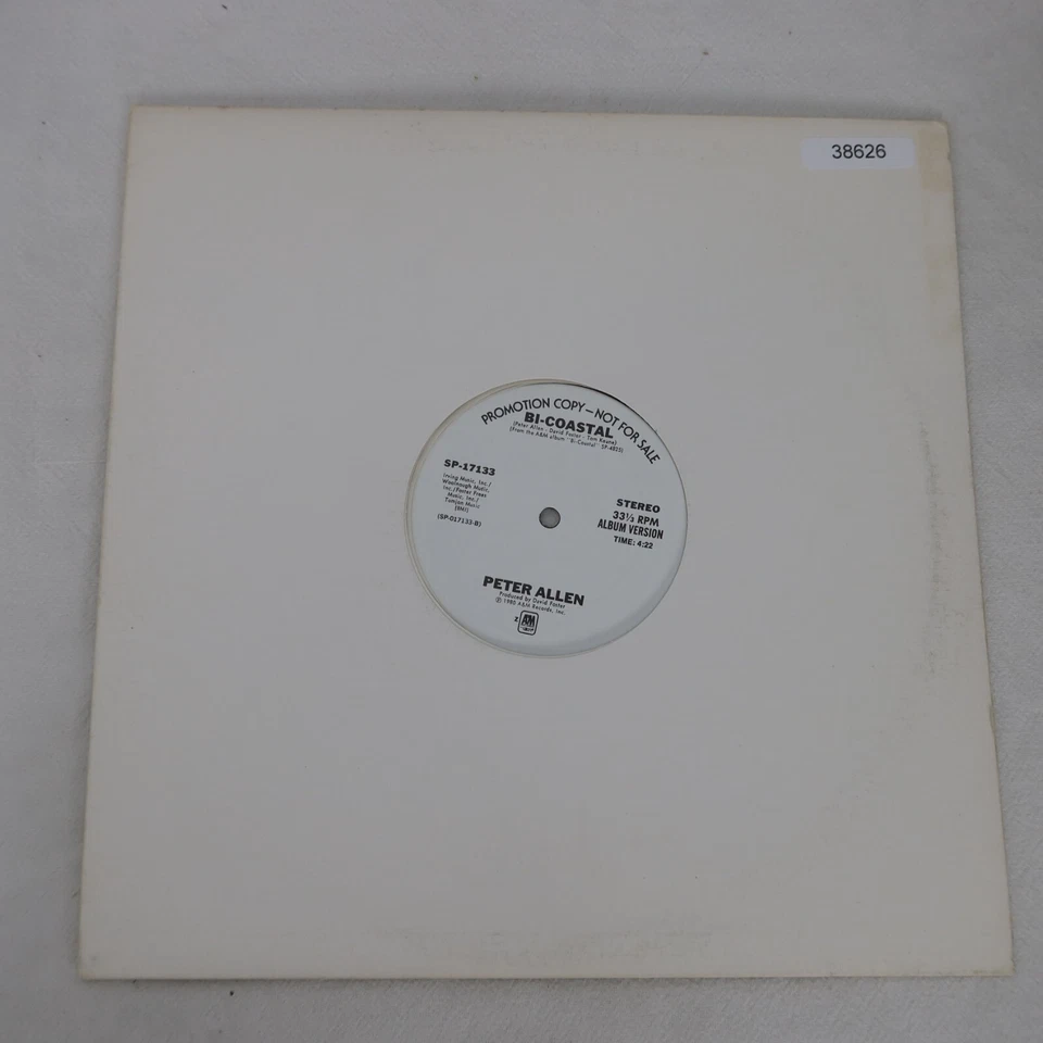 Peter Allen Bi Coastal PROMO SINGLE Vinyl Record Album Foto 1 de 4