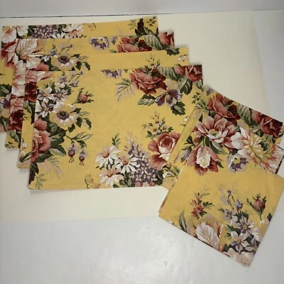 Vintage Set of Ralph Lauren Sophie Brooke Floral 4 Placemats & 3 Napkins - Image 1 of 4