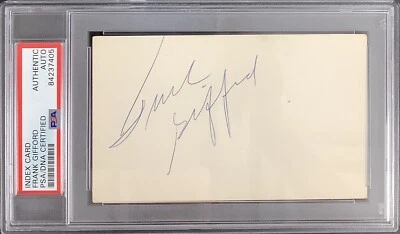 Frank Gifford Signed Index Card NFL Football Autograph NY Giants QB HOF PSA/DNA - Image 1 of 4