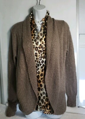 Suéter delgado Kenneth Cole para mujer marrón claro pequeño mezcla de algodón y accesorios  Foto 1 de 4