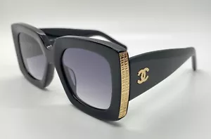 Chanel CH5435 C622/S6, Black/Gold, Grey Gradient Lens Made In Italy 53-22-140 3N - Picture 1 of 10