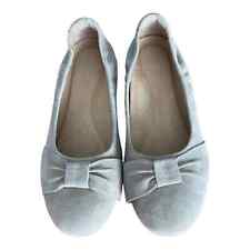 Dansko New Lina Shoes Ballerina Gray Leather Suede Bow Size 8