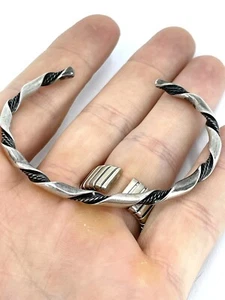 CAROLYN POLLACK STERLING SILVER ROPE TWIST CUFF BRACELET 6.5” - Picture 1 of 6