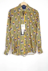 Camisa Para Hombres Claudio Lugli Couture Calavera Rayas Estampado por Todas Partes Talla XL - Imagen 1 de 11