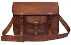 Men's Genuine Vintage Leather Messenger Shoulder Laptop Bag Goat Hide Bag