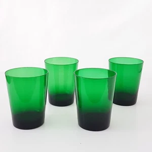 4pc Forest Green 12oz Blown Glass Tumbler Set Stackable Beer Glass - Picture 1 of 10