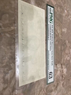 1974 $10 FRN  Insufficient Inking Error PMG 63 MISSING BACK - Image 1 of 3