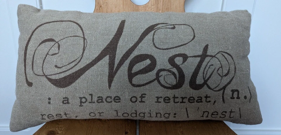 NEST PILLOW - Pottery Barn -  Burlap - Lumbar Pillow Throw Pillow Foto 1 de 1