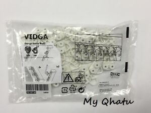 24 x Ikea Glider with Hook Set White Plastic Curtain Hardware Vidga NEW