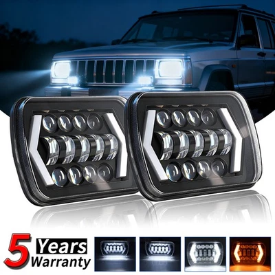 Par de faros LED de haz alto/bajo de 5x7 7x6" pulgadas para Chevrolet G10 1978-1988 con DRL Foto 1 de 4