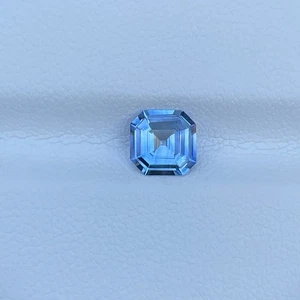 Natural Blue Sapphire 1.16 Cts Asscher Cut Engagement Ring Gift - Picture 1 of 6