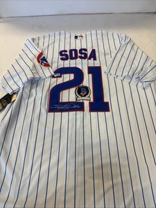 Sammy Sosa Signed Chicago Cubs Stitched Home Jersey #21 | Beckett COA - Picture 1 of 5