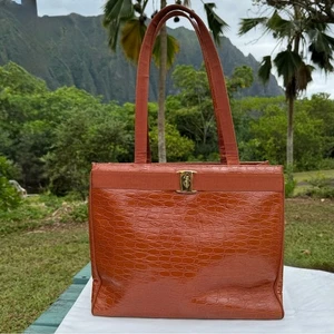 Salvatore Ferragamo Tasche geprägtes Leder echt - Bild 1 von 16