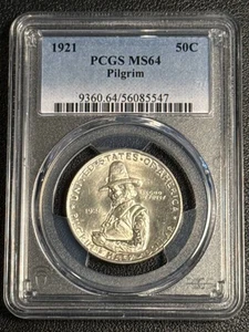 1921 P Classic Commemorative Pilgrim Tercentenary PCGS MS-64 Pilgrim - Picture 1 of 2