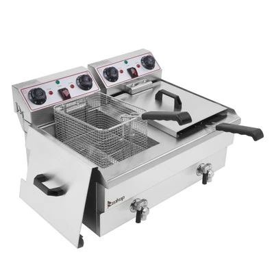 ZOKOP 24L Electric Deep Fryer Fat Chip Commercial Restaurant Stainless Steel w/ Timer