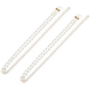 2Pcs Women Eyeglass Chain Pearl String Eyewear Retainer Strap Eyeglass Holder - Picture 1 of 12