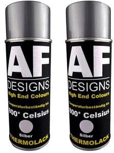 Thermolack Spray 2 Spraydosen Ofenlack Auspufflack Hitzebest. 800 °C silber 400m - Bild 1 von 2
