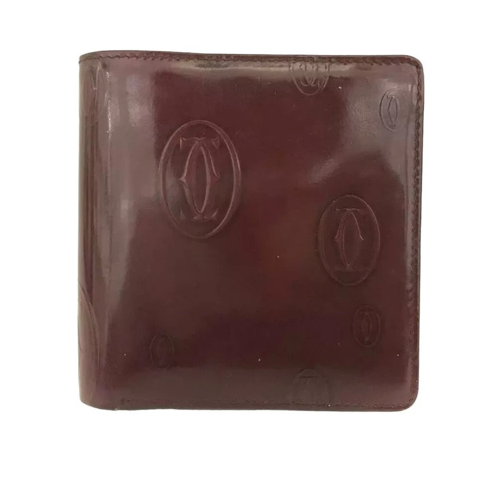 Cartier Happy Birthday  Patent Leather Bifold Men Wallet #055 - Image 1 of 4