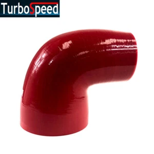 Manguera de codo intercooler de silicona de admisión turbo universal de 3" a 4" 90 grados roja - Imagen 1 de 5