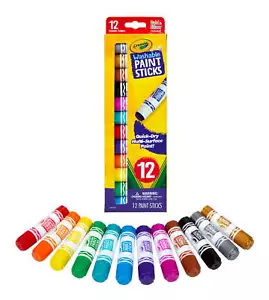 Quick Dry Paint Sticks, Assorted Colors, Washable Paint Set for Kids, 12 Count - Picture 1 of 6