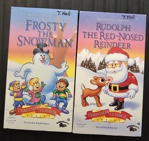 Rudolph the Red-Nosed Reindeer & Frosty The Snowman Christmas Classic VHS LOT - Picture 1 of 6