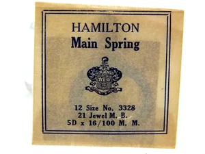 Genuine NOS HAMILTON Main Spring - 12 Size # 3328 - Picture 1 of 1