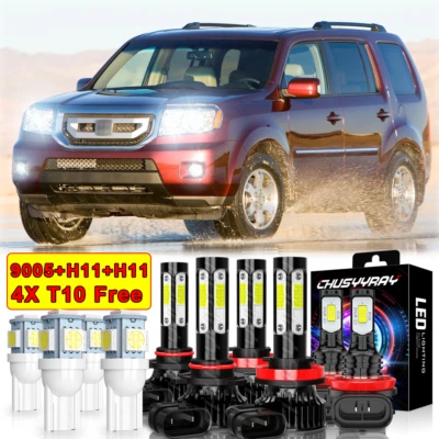 Para Honda Pilot 2010-2018 Combo 6000K H11 9005 Faro LED Bombillas antiniebla 6x Foto 1 de 4