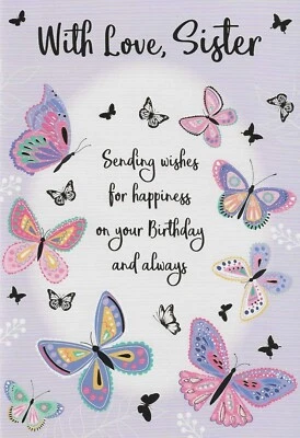 BGC WITH LOVE SISTER BIRTHDAY CARD WITH GOLD FOIL DETAIL