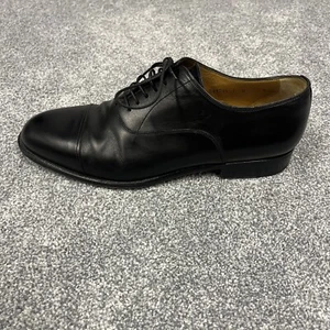 Santoni Men's Black Leather Cap-Toe Oxford Dress Shoes Size 9 D - Picture 1 of 11
