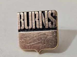 BURNS Security Co. Employee Service Award 1/10 10K Gold Tone Tie Pin Badge - Picture 1 of 6