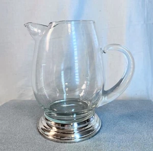 Vintage Kristall und Silber Sockel Henkel Krug mit Eislippe 4 Tassen ELEGANT - Bild 1 von 4
