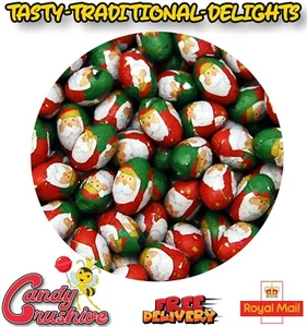 1 - 1000 Foiled Christmas Milk Chocolate Mini Santa Eggs RETRO SWEETS XMAS - Picture 1 of 1