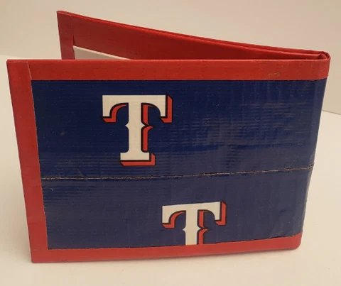 Texas Rangers Bi-Fold Duct Tape Wallet MLB baseball handmade minimalist duck Cover